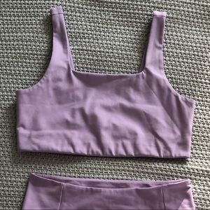 Girlfriend Collective Tommy Bra and High Rise Run Short Set in Lilac 💜